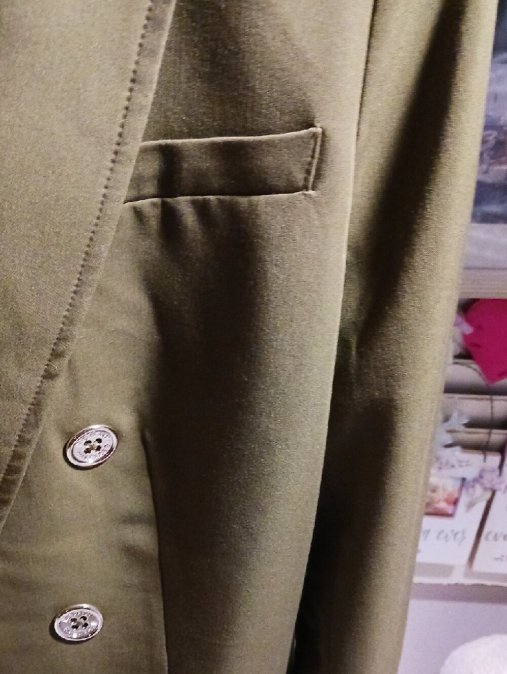 Stunning! Tommy Hilfiger Olive Double Breasted Design Jacket 12 *New* - Picture 6 of 9